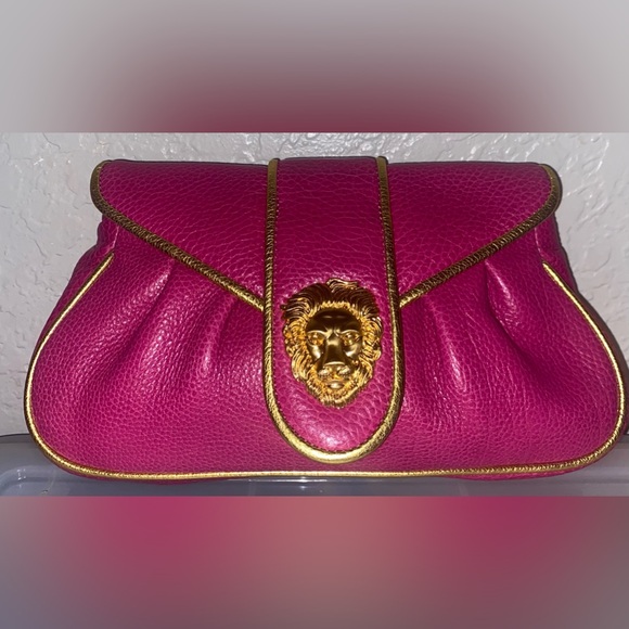 Dooney & Bourke Handbags - DOONEY AND BOURKE HAYDEN PANETTIERE
PINK LEATHER CLUTCH W/ GOLD TRIM NWOT RARE